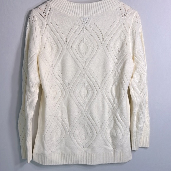 Talbots Crew Neck Diamond Sparkle Pattern Sweater Size S NWOT - Picture 6 of 7